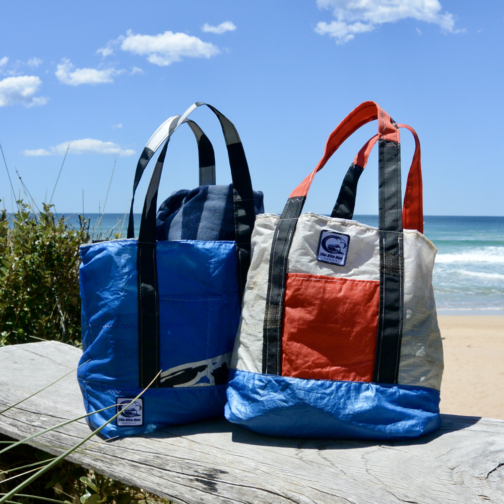 recycled kiteboarding kites into bags